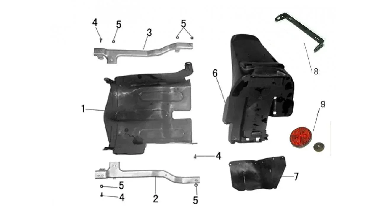 [2] BRAQUETTE GAUCHE DU PLANCHER (SCOOTTERRE OEM)
