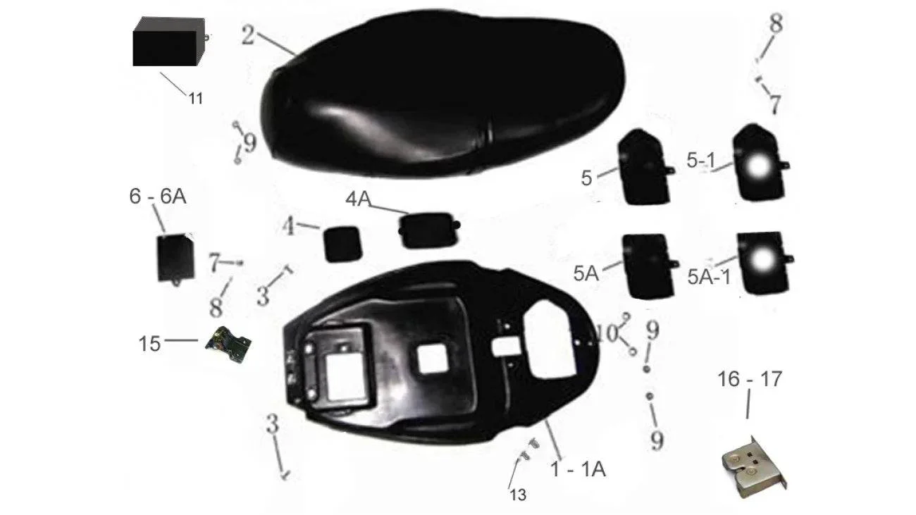 [5A] CACHE TRAPPE ARRIÈRE SANS ORIFICE (APRÈS 2012) (SCOOTTERRE OEM) - Image 2