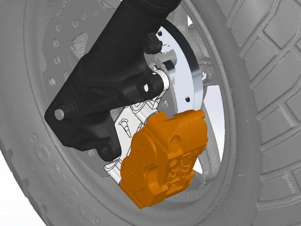 Aluminium CNC Brake Caliper 4 Pistons Adapter Secret Import (Bws/Zuma 50F & 50X) - Image 4