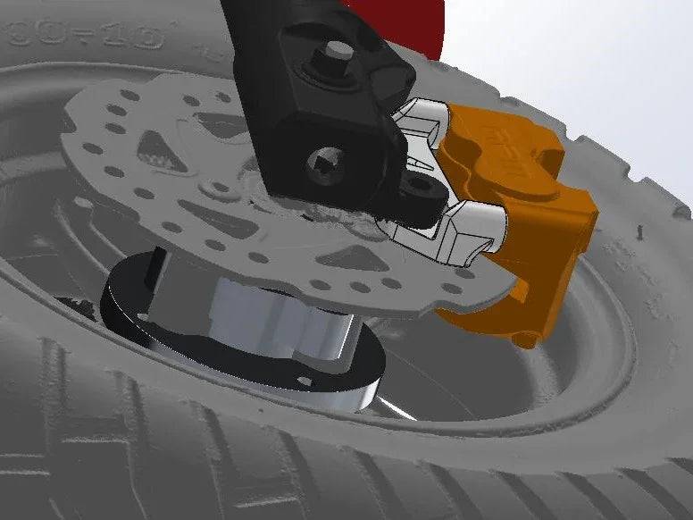Aluminium CNC Brake Caliper 4 Pistons Adapter Secret Import (Bws/Zuma 50F & 50X) - Image 5