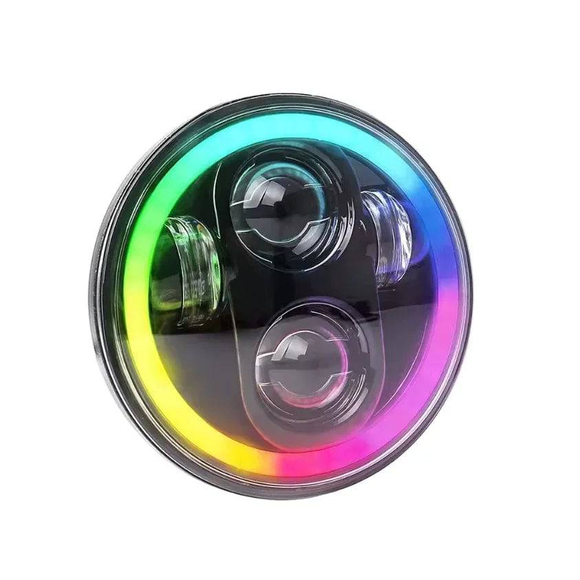 Universal Headlight LED Multicolor (Angel Eyes Ø5.75in)