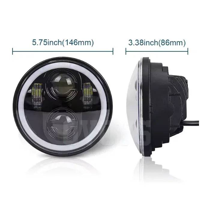 Universal Headlight LED Multicolor (Angel Eyes Ø5.75in) - Image 3